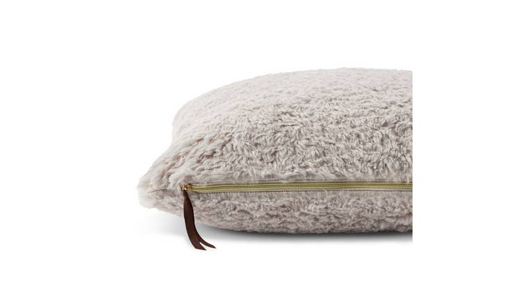 Habitat Faux Shearling Cushion - Grey - 55x40cm