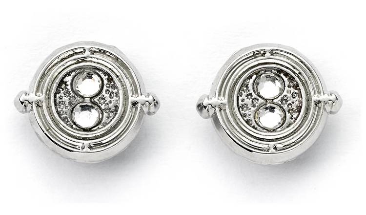 Harry Potter Time Turner Silver Tone Stud Earrings