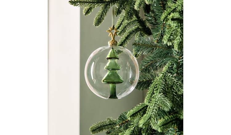 Argos Home Single 3D Glass Christmas Tree Bauble