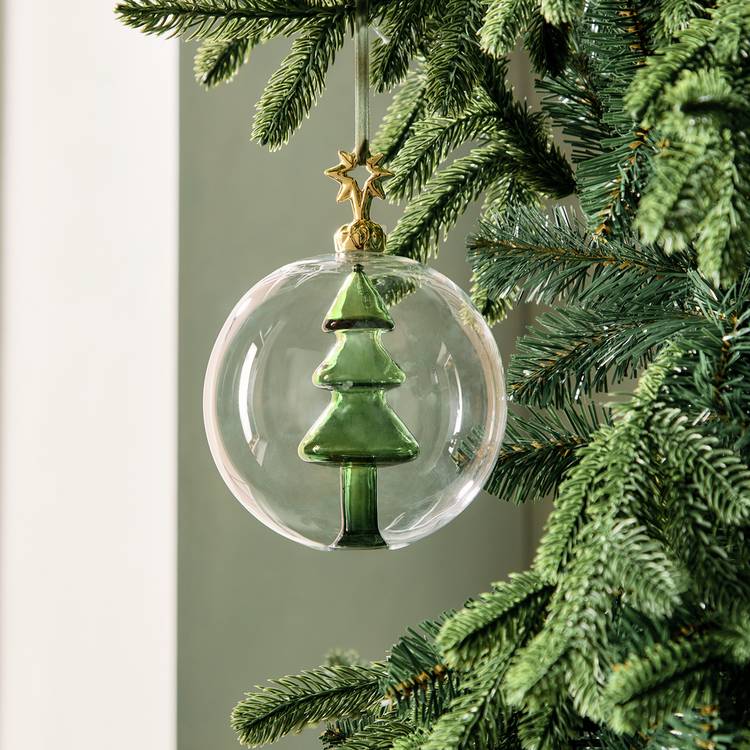 Argos Home Single 3D Glass Christmas Tree Bauble 0