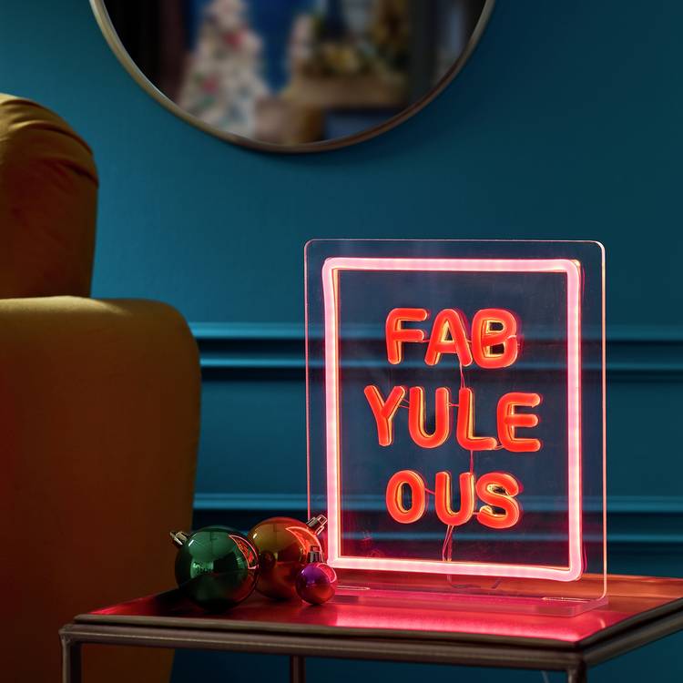 Habitat Red Fab-Yule-Ous Light Up Christmas Decoration 0