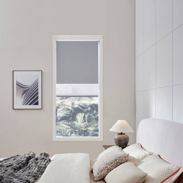 Little Black Book Blackout Double Grey Roller Blind - 170cm 0