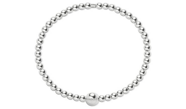 Radley Silver Plated Bead Hinged Bangle 