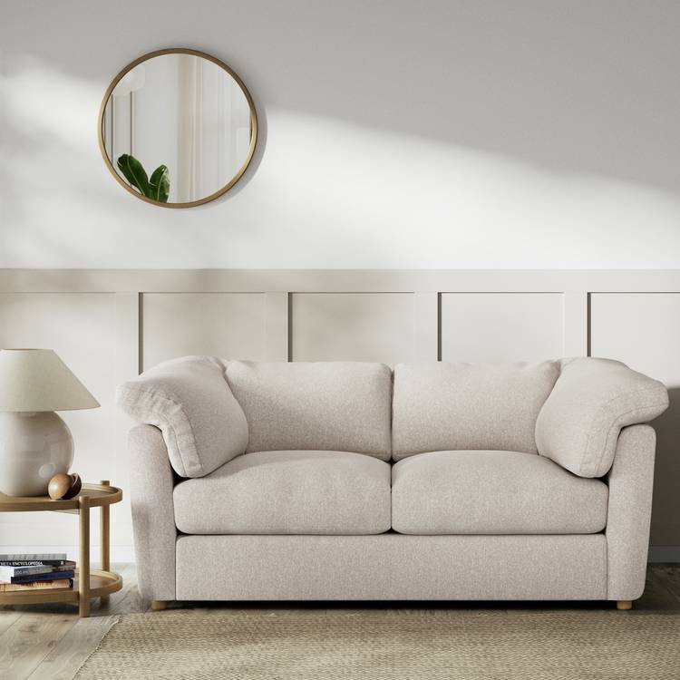 Habitat Wynn Fabric 2 Seater Sofa - Natural - Ash Leg 0