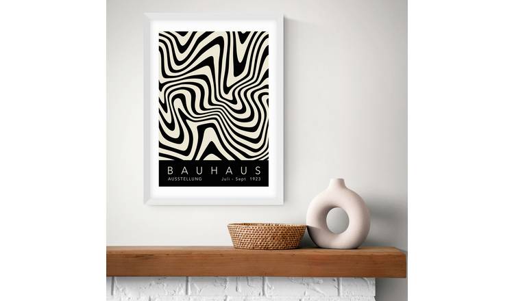 East End Prints Bauhaus Black White Frame Art Print - A2