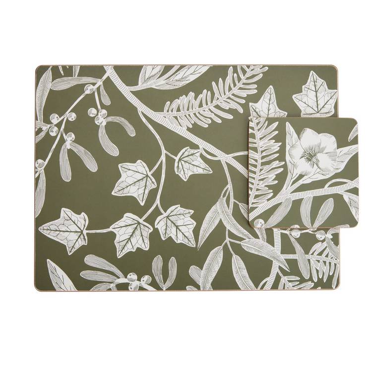 Habitat Floral Corkback Set of 4 Placemats and Coasters 0