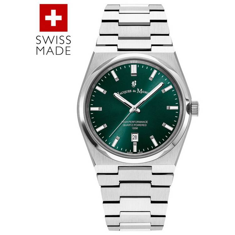 Jacques du Manoir Mens Horizon Silver Plated Bracelet Watch 0