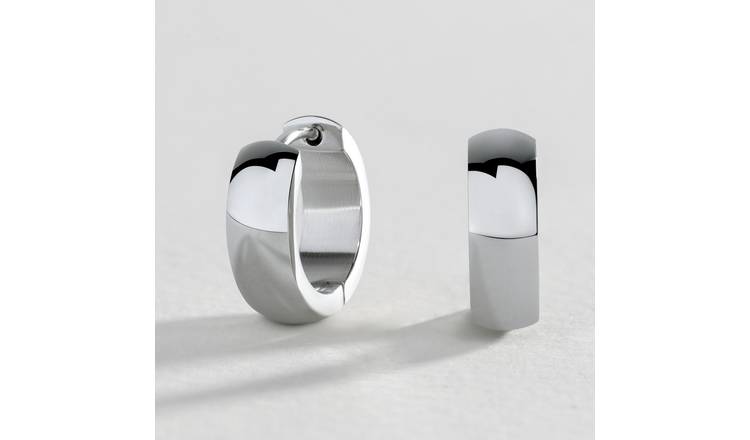 Men's stainless sale steel huggie earrings