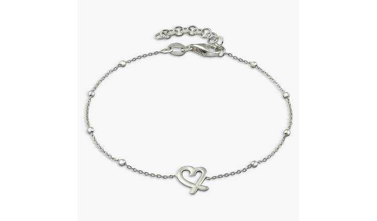 Revere Sterling Silver Cut Out Heart Chain Bracelet