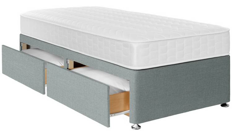 Argos Home Elmdon Memory Single 2 Drawer Divan Bed - Grey