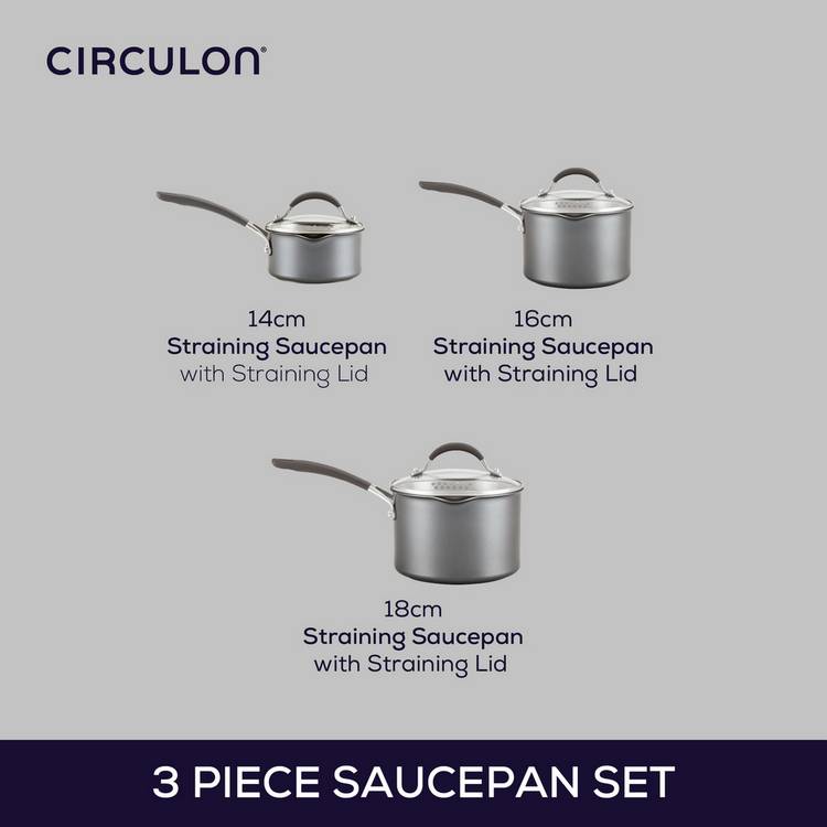 Circulon Scratch Defense 3 Piece Aluminium Saucepan Set  0