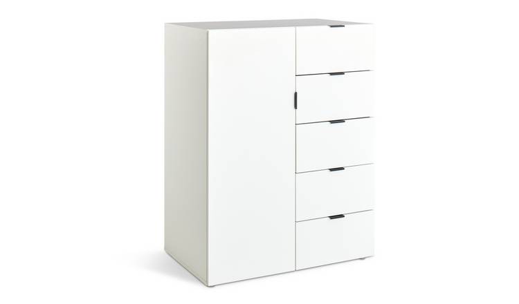 Habitat Zeke 1 Door 5 Drawer Wardrobe - White