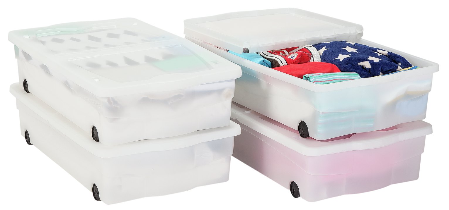 Argos Home Set of 4 Wheeled Plastic Underbed Storage Boxes Review