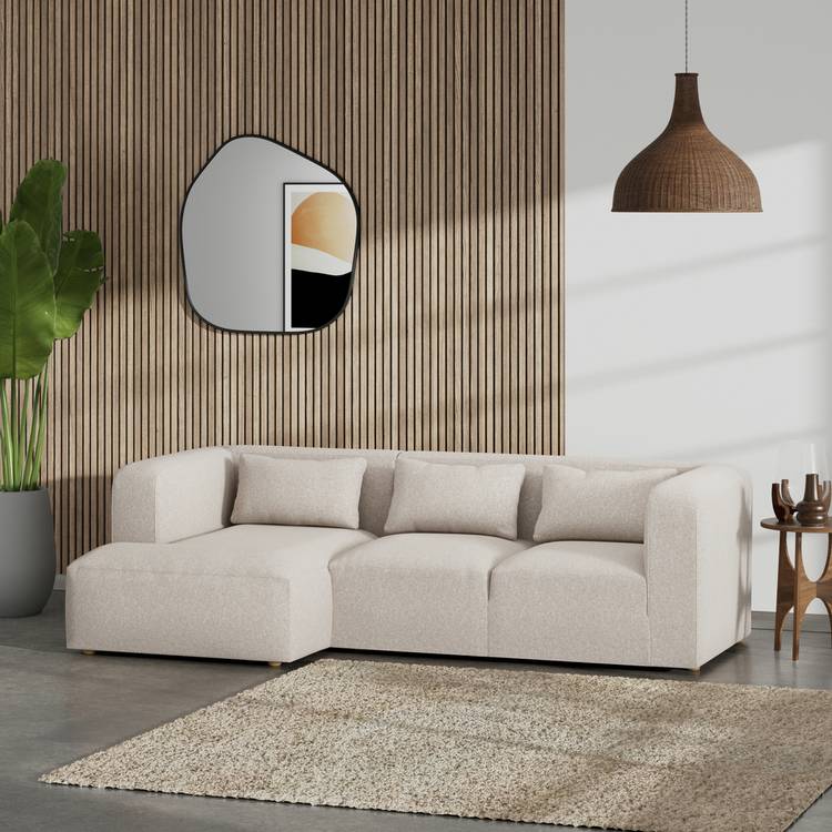 Habitat Lars Left Hand Corner Sofa - Natural - Ash Leg 0