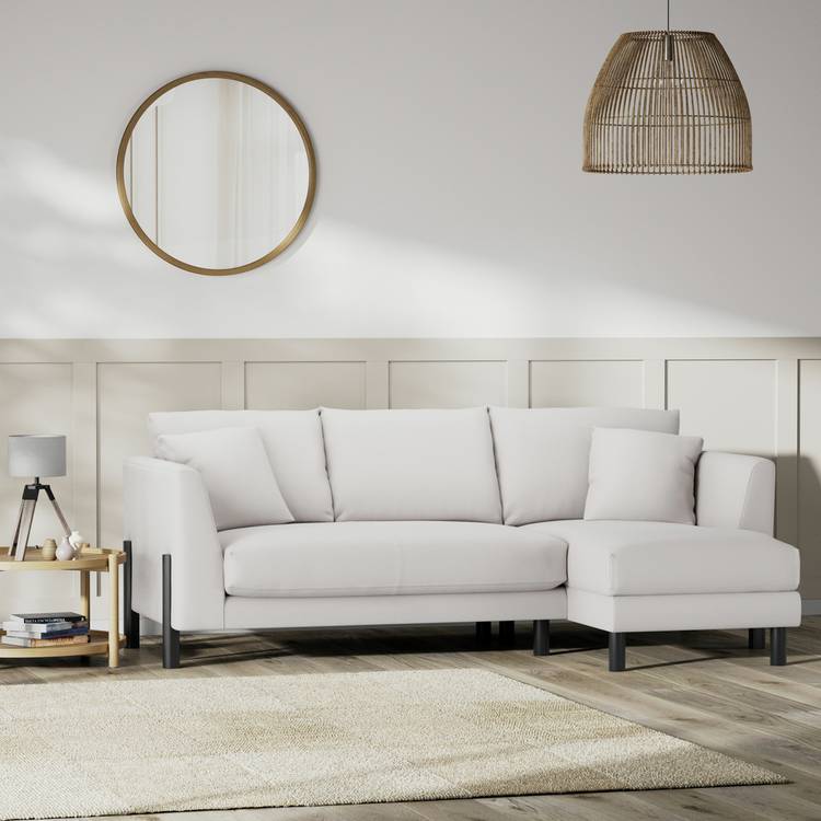 Habitat Aston Right Hand Corner Sofa - Natural - Black Leg 0