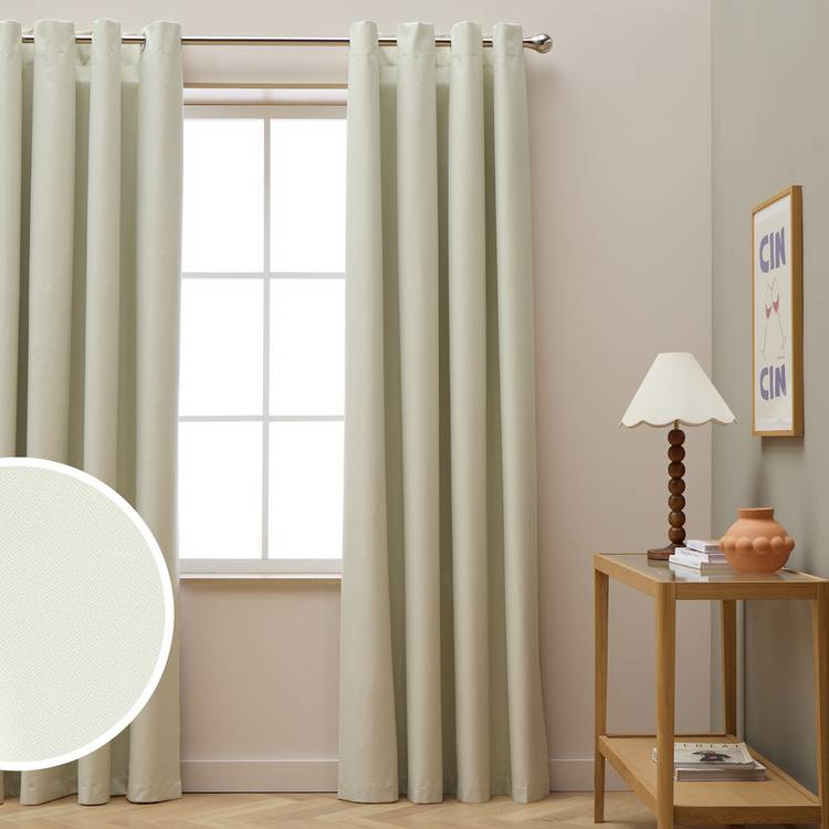 Habitat Blackout Eyelet Curtains - Cream  - 168x229cm 0