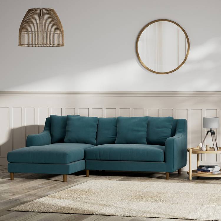 Habitat  Swift Left Hand Corner Sofa - Teal - Dark Leg 0