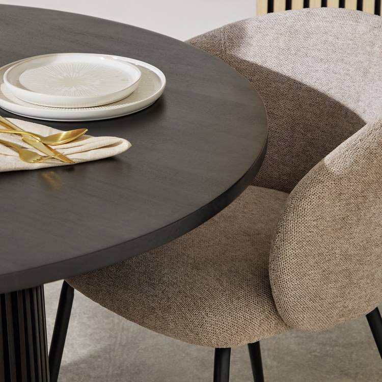 Habitat Jericho Black Dining Table & 4 Natural Chairs 0