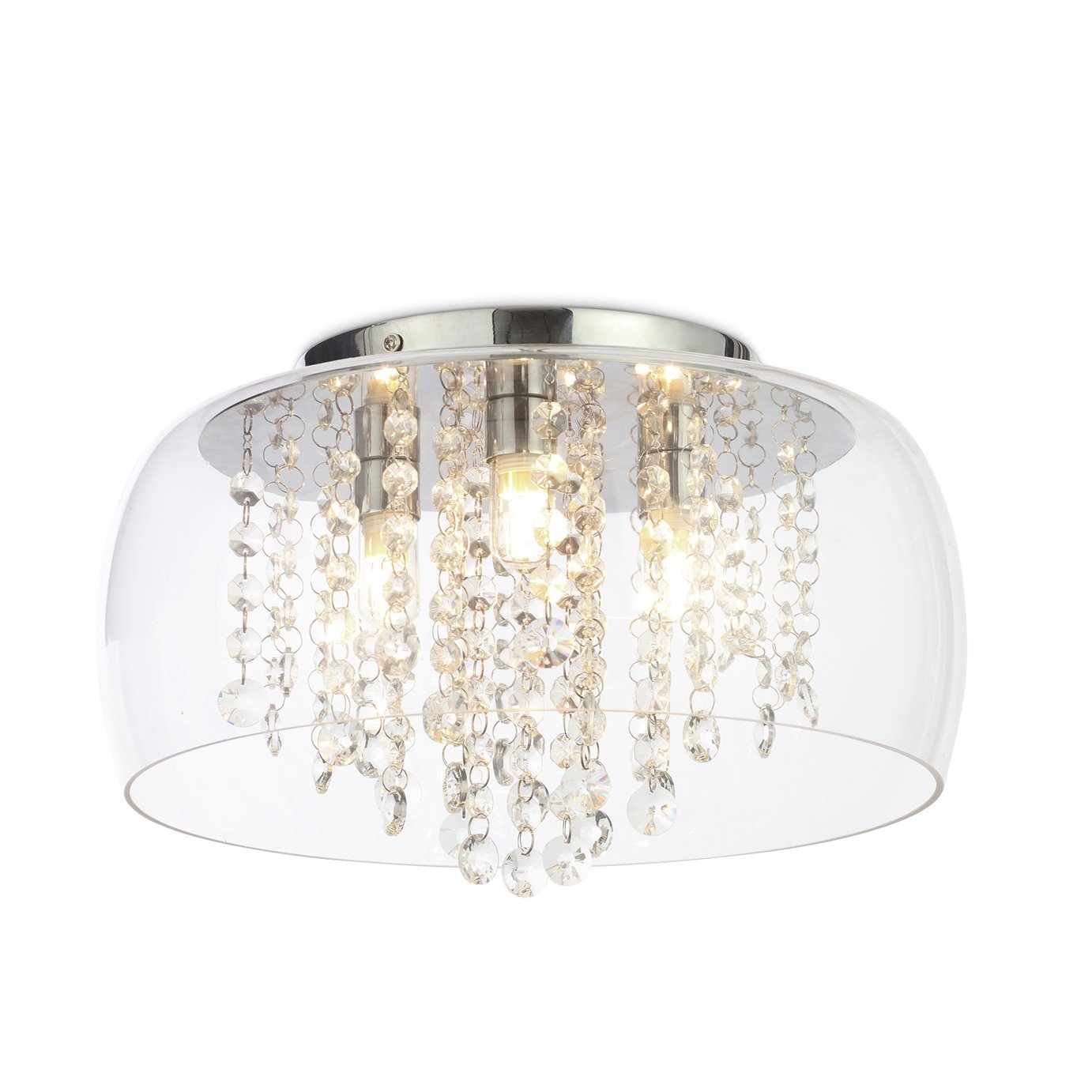 SPA Semi Flush Cloche Bathroom Ceiling Light -Glass & Chrome Review