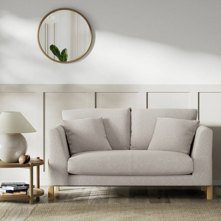 Habitat Aston Fabric 2 Seater Sofa - Stone - Ash Leg 0