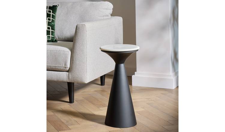 Habitat Kanan Side Table - Black & White