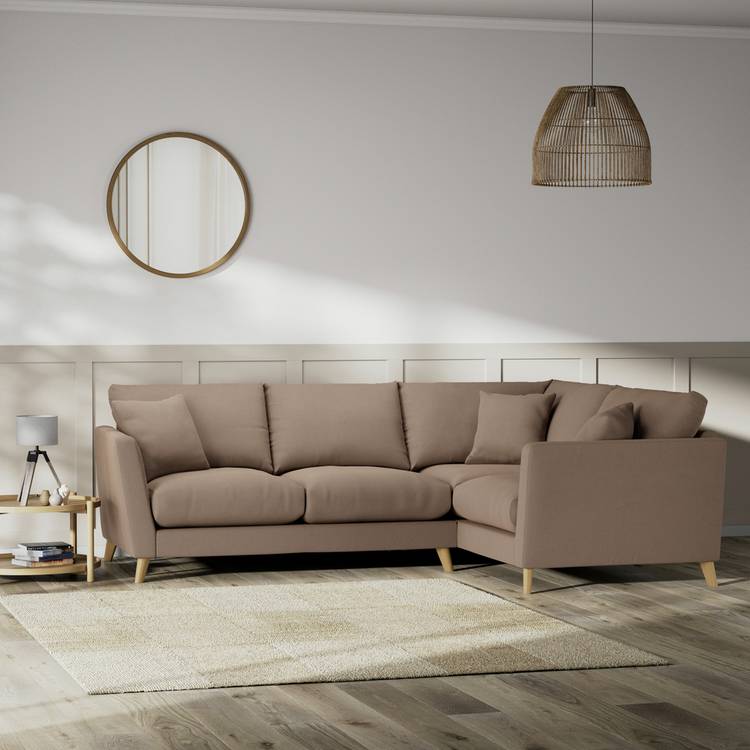 Habitat Lomond Right Hand Corner Sofa - Biscuit - Ash Leg 0
