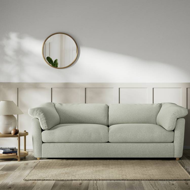 Habitat Wynn Fabric 4 Seater Sofa - Sage Green - Ash Leg 0