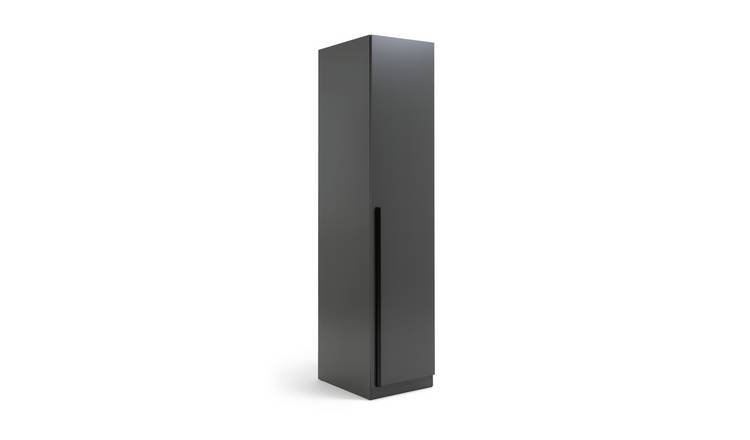 Single door clearance black wardrobe