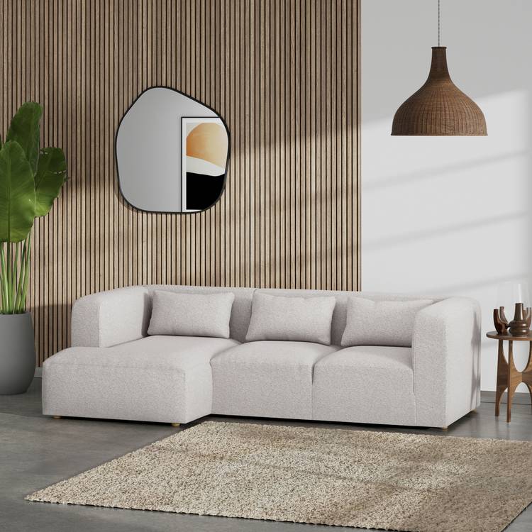 Habitat Lars Left Hand Corner Sofa - Natural - Ash Leg 0