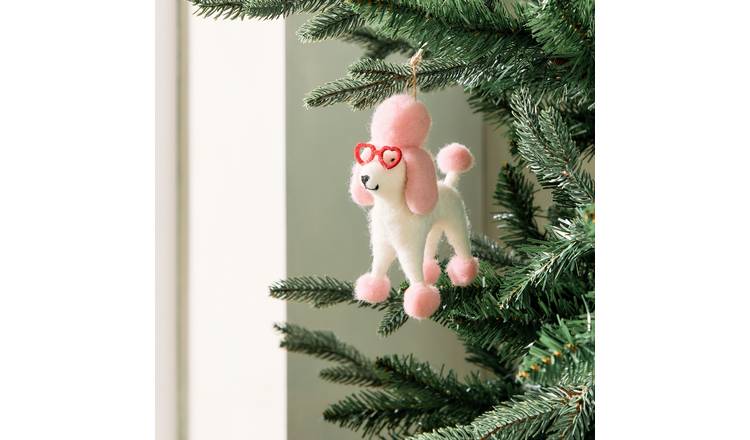 Habitat Single Felt Poodle Christmas Hanging Ornament