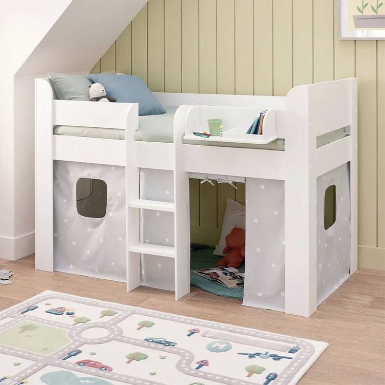 Great Little Trading Company Paddington Mid Sleeper Bed-Grey 0