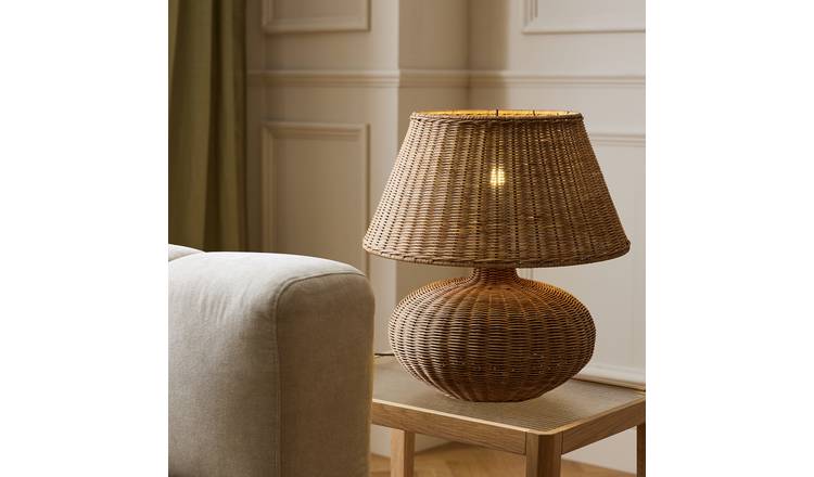Habitat XL Wicker Table Lamp - Natural