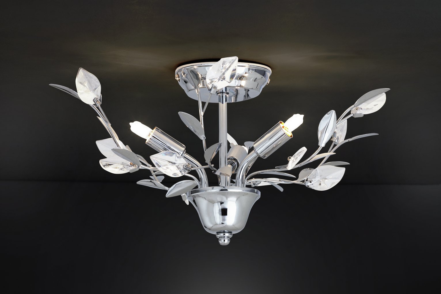 Argos Home Ashley Leaf 3 Light Flush to Ceiling Light-Chrome Review