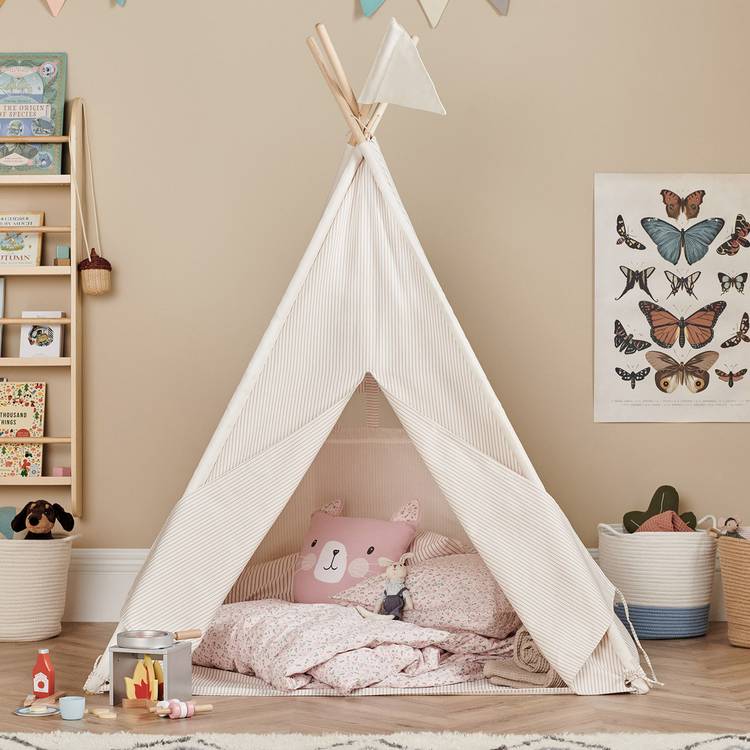 Great Little Trading Company Play Teepee- Stripe Natural 0