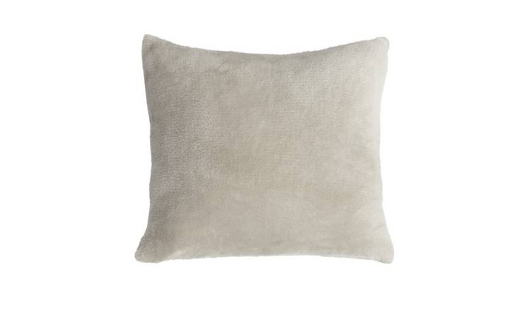 Argos Home Super Soft Fleece Cushion - Taupe - 43x43cm