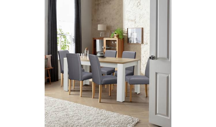 Argos Home Preston Grey Dining Table & 6 Grey Chairs