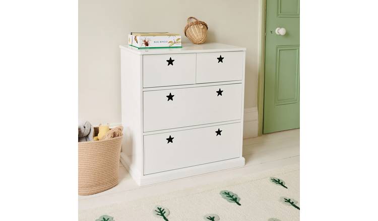 Great Little Trading Company Star 4 Drawer Chest - White