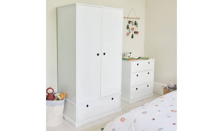 Great Little Trading Company Star 2 Door Wardrobe - White