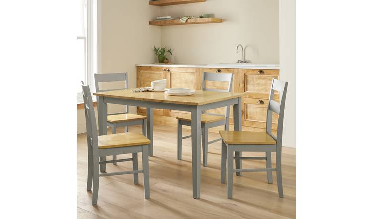 Argos Home Chicago Extend Grey Dining Table & 4 Chairs