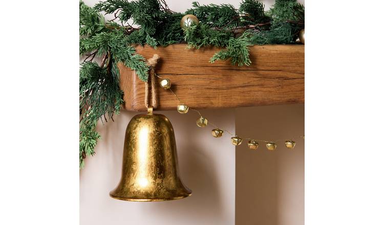 Habitat Vintage Gold Christmas Bell Hanging Decoration