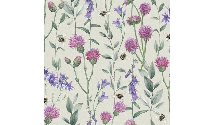 Arthouse Esselle Bumblebee Meadow Wallpaper - Natural