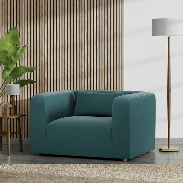 Habitat Lars Fabric Cuddle Chair - Teal 0