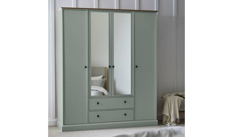 Argos Home Kensington 4 Door 2 Drawer Wardrobe - Sage Green