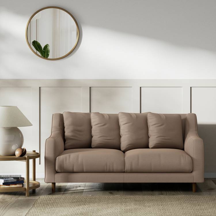 Habitat Swift Fabric 2 Seater Sofa - Biscuit - Dark Leg 0