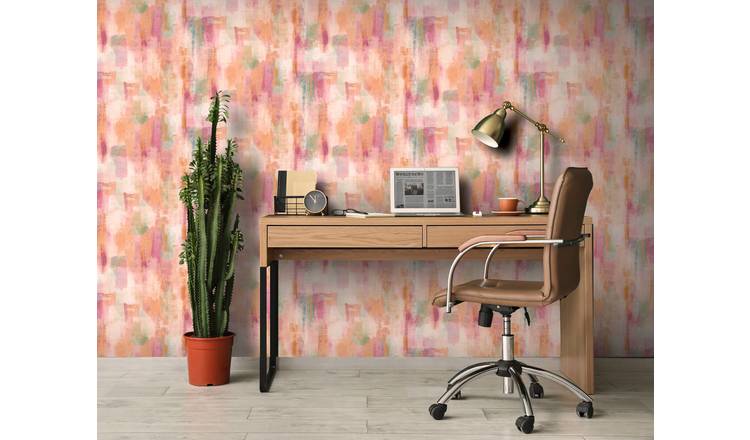 Arthouse Esselle Painterly Pattern Multi Wallpaper - Pink