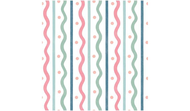 Arthouse Esselle Squiggle Stripes Pink Multi Wallpaper