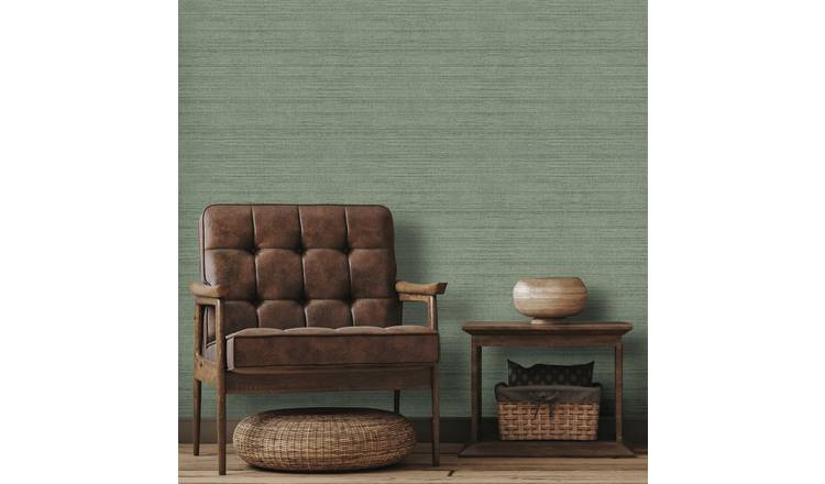 Arthouse Esselle Raffia Texture Wallpaper - Green