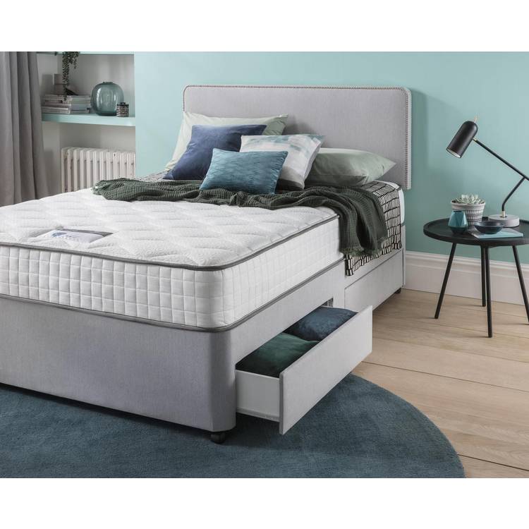 Silentnight Pavia Small Double 2 Drawer Divan Bed - Grey 0