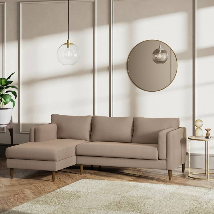 Habitat Newington Left Hand Corner Sofa - Biscuit - Dark Leg 0