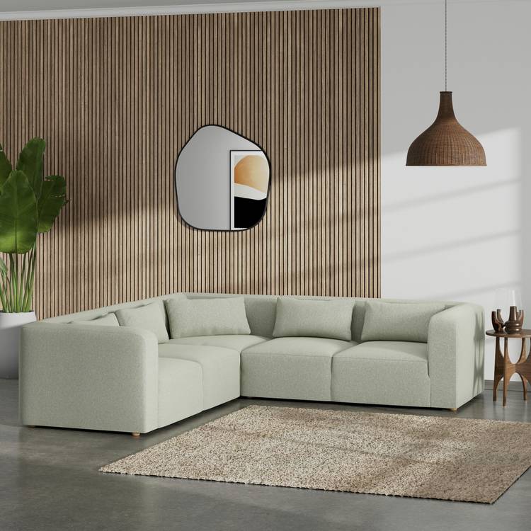 Habitat Lars Reversible Corner Sofa - Sage Green - Ash Leg 0